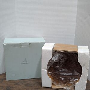 PartyLite Siena Lights Amber Glass dinner Plate Set Of 4.